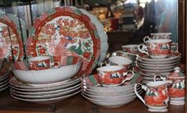 Arita Imari peacock dinnerware