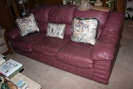 Mauve leather sofa