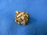 Gold Nugget Ring, Gold & Diamond Nugget Ring