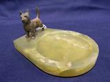Vintage Ashtray, Dog Ashtray, Vintage-Modern Ashtray, Green Marble Ashtray