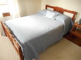 Full size bed with matching night stand and chest of drawers