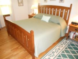 Mission Style ,  King size bed, with Select Comfort Air control mattress. 