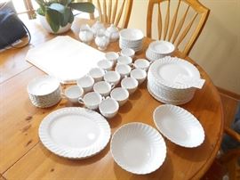 Johnson Brothers White Iron Stone , large set or as two  sub sets. Pattern: Snowhite Regency