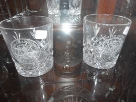 Cut Crystal DOF/Tumblers  inscribed/etched PGA  golf Tournament at Medina Country Club