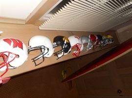 smaller scale model Big Ten Football helmets
