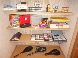 Board games, tennis rackets, Rock & Blues era cassettes