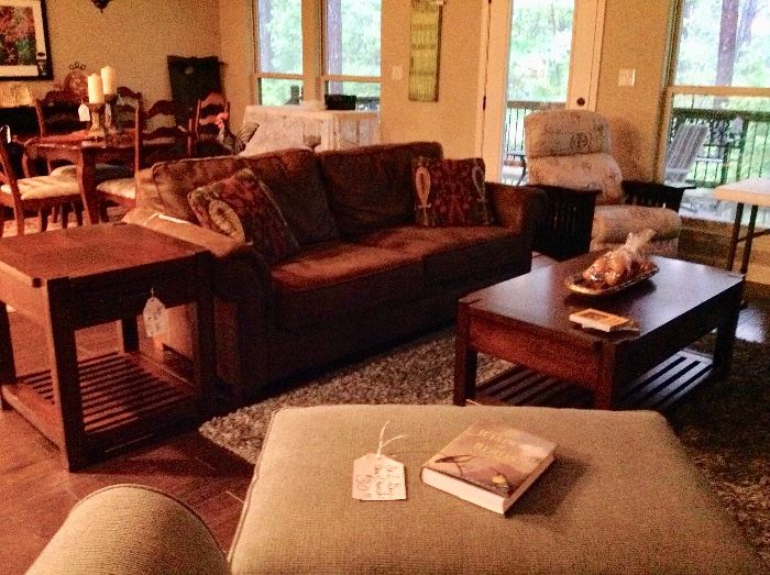 Broyhill Sofa, Lane Coffee Table & End Table, and other household furnishings 