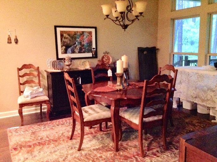 Dining room table with six chairs 