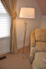 White and Chrome floor lamp from Gorman's; 61" x 16"; $125.