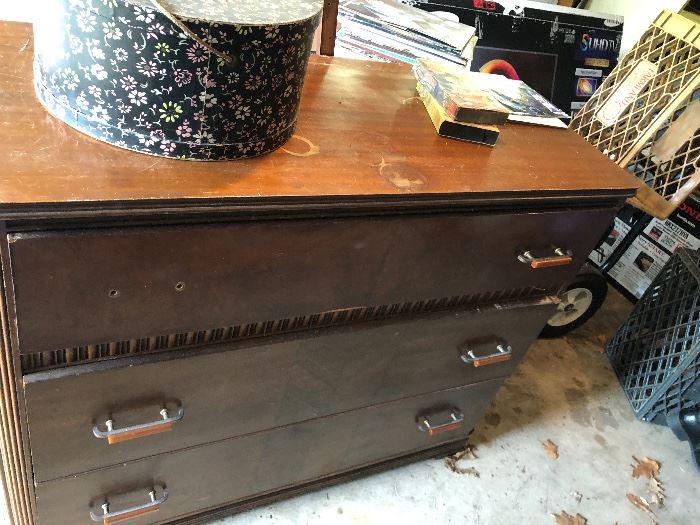 vintage dresser missing a pull