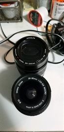 Minolta 35 mm AF film camera with 2 additional lenses