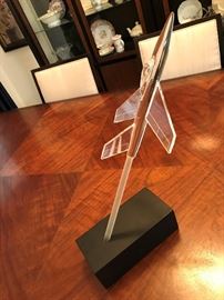 Thom Lillie - master glassblower - plane and wood base - $ 140.00