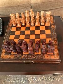 Vintage Wood Chess Set $ 80.00