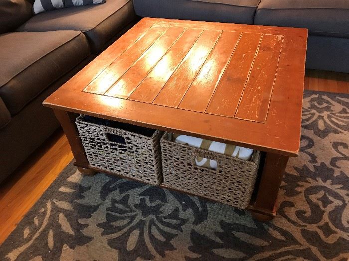 Coffee Table with Storage Crates $ 100.00