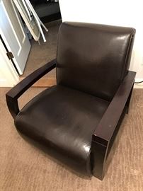 Leather  Chair with Wood Frame $ 160.00