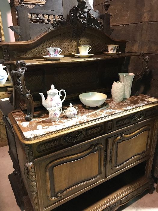 Country Frenck marble top server