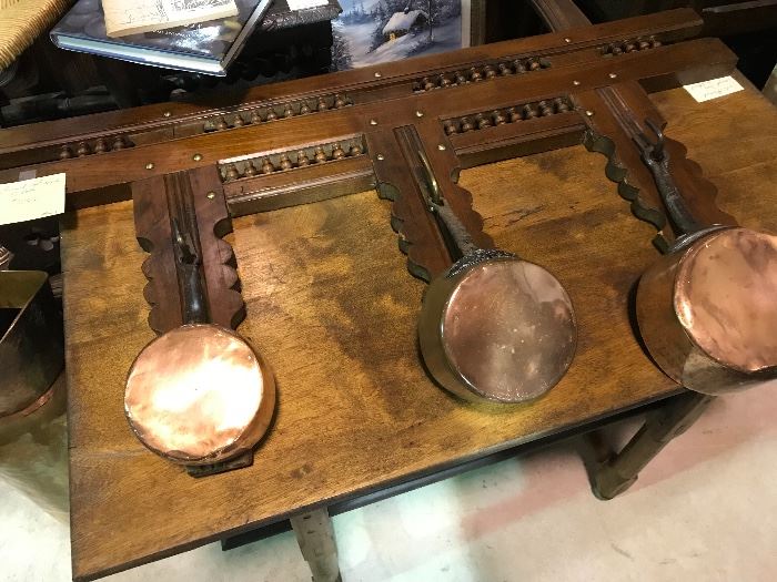 Copper pots & rack