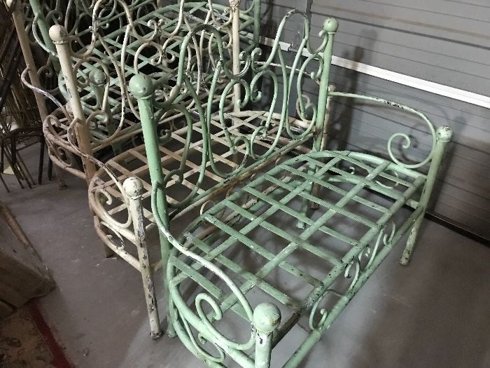 Wow! Great wrought iron garden benches