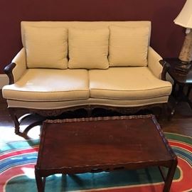 Great vintage sofa with classic 50's coffee table.