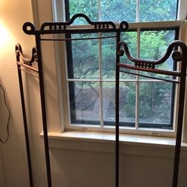 Antique screen designed to display fabric.