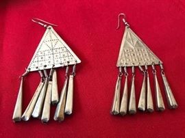 Large sterling earrings.