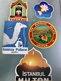 Vintage hotel decals.