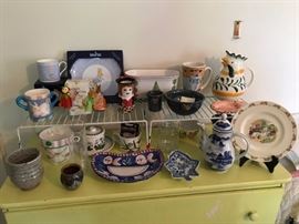 Children's ceramics and more in the upstairs bedroom.