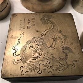 Antique Chinese ink Box, part of a collection.