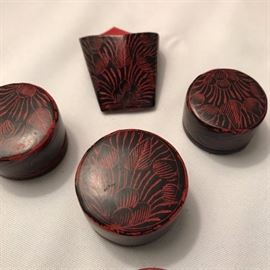 Vintage small lacquer boxes.