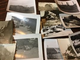 Tanks, cars, and plane photos.