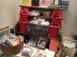 Vintage postcards by the basket load, cards, and much more.