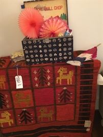 Polish carpet, Japanese tea chest and fun party decorations.