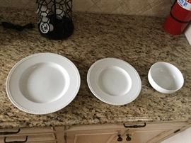 crate barrel large grouping of plates bowls and cups $150