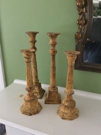 4 iron candle holders $30