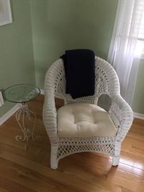 Wicker chair and side table 85