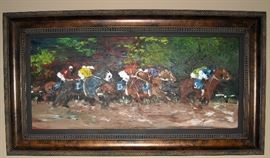 Original signed Gary Simmons oil painting.   Also have a number of framed pen and ink drawings by Simmons.