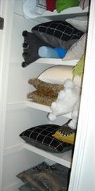 Many decorator pillows