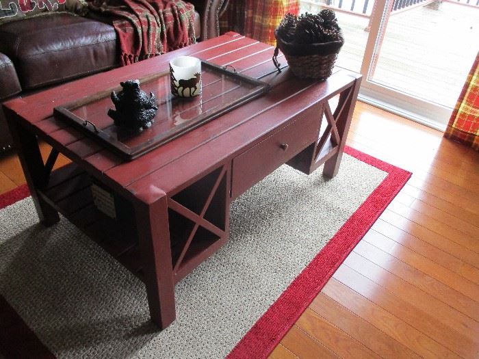 Red painted coffee table