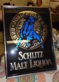 SCHLITZ  Malt Liquor sign