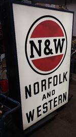 NORFOLK AND WESTERN lighted sign 8 foot