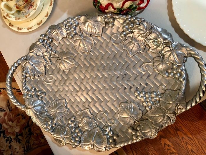 Lenox Oval Pewter Aluminum Serving Tray