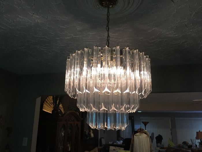 Awesome Mid Century Modern Light Fixture - Acrylic Prisms 