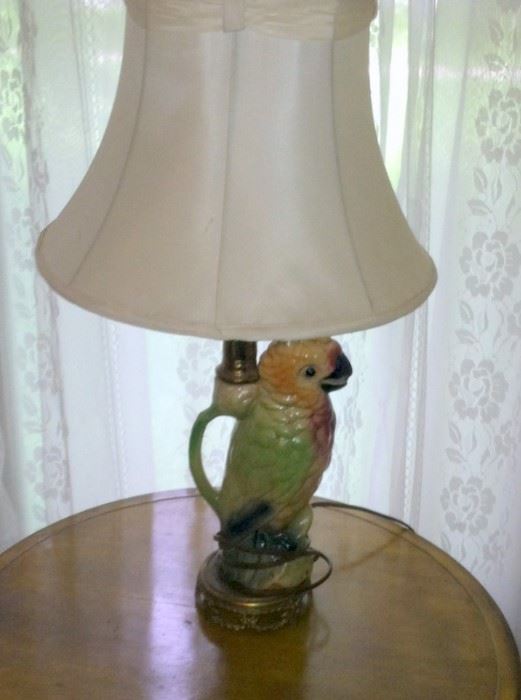 Pottery Parrot Lamp