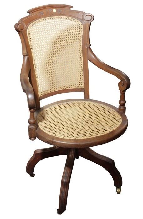 American Eastlake Walnut Swivel Chair