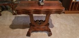 Solid mahogany expandable card table.