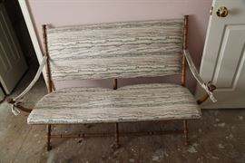 Rare, English safari furniture circa 1900. Shown is  bench seating. Plus 3 chairs.