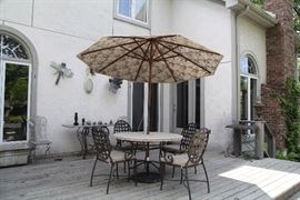 18 piece anodized aluminum patio furniture from Hall's, folk art and yard decor.