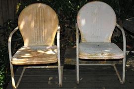 Vintage metal porch chairs