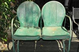 Vintage metal porch gliders