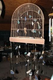 Folk art bird cage